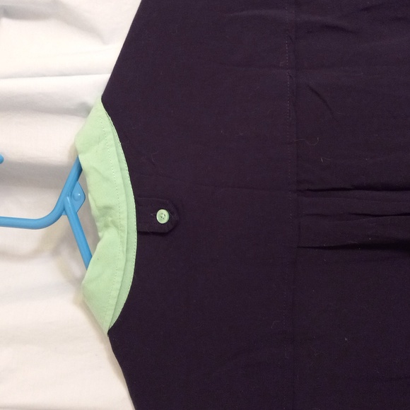 Maeve 0 S Long Sleeve Button Front Blouse Sheer Blue Anthropologie Green - Picture 8 of 9